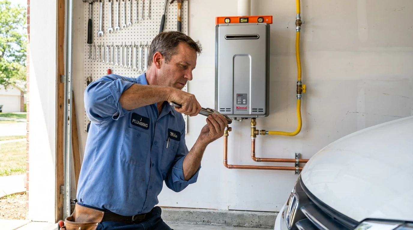 Tankless water heater installation by a Johns Plumbing LLC plumber in Princeville